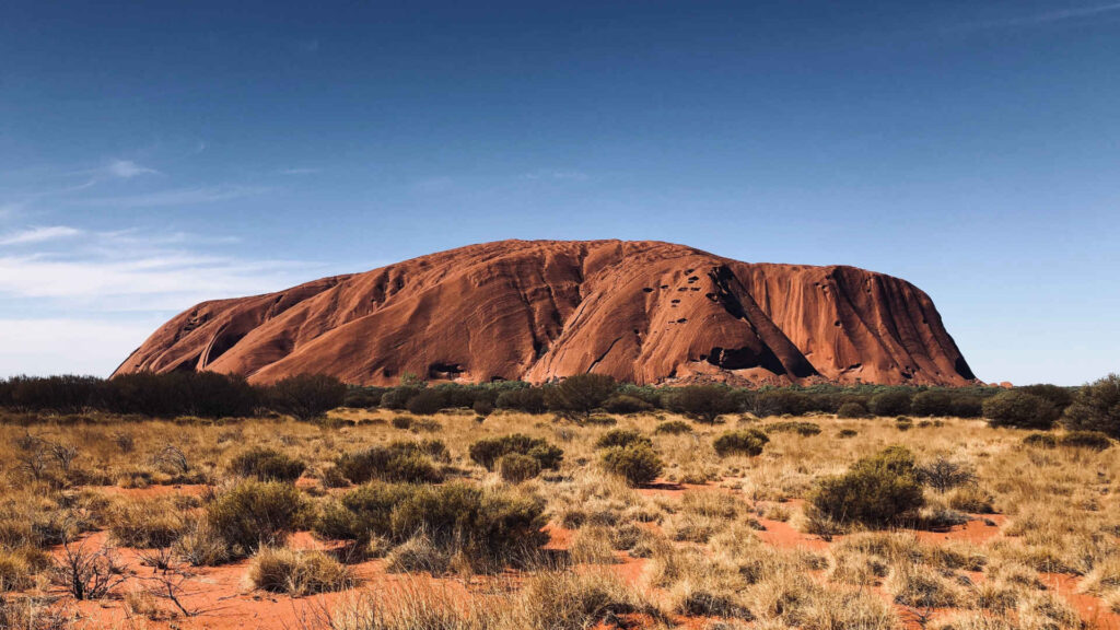 View of Ayers Rock in Australia.