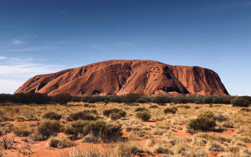 View of Ayers Rock in Australia.