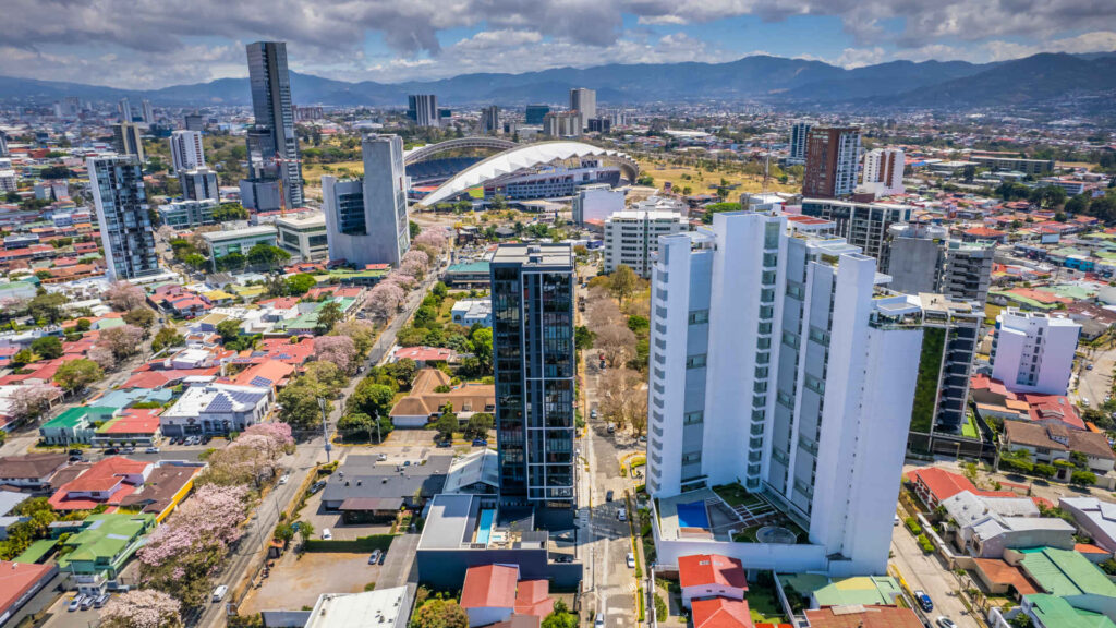 Aerial view of San José, Costa Rica.
