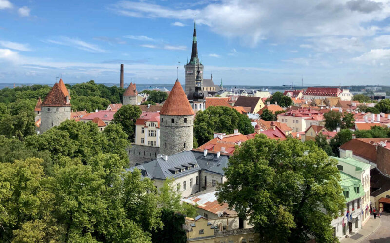 View overlooking the old centre of Tallinn, Estonia.