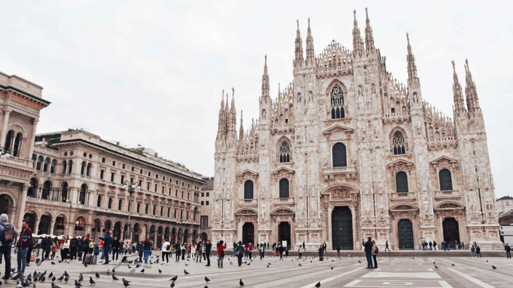 
View of Duomo Cathedral Square, Milano, Italy.