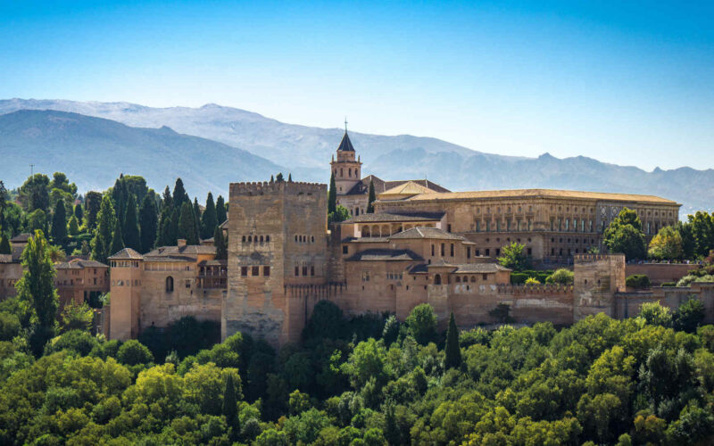 View of Alhambra de Granada in Granada, Spain.