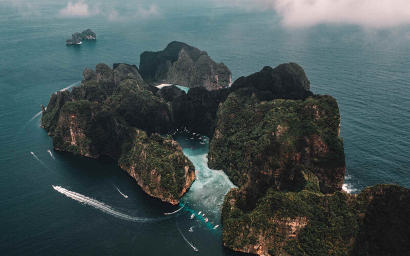 Aerial view of Koh Phi Phi, Thailand.