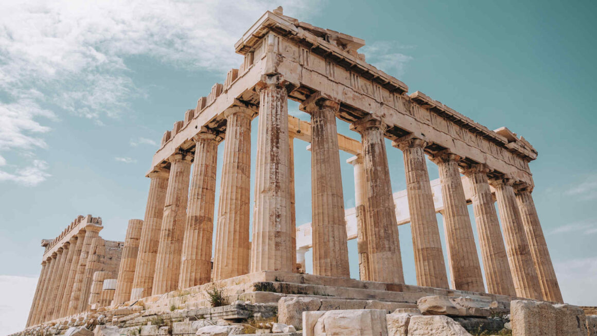 View of the Acropolis in Athens, Greece.