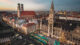 Aerial view overlooking the old centre of Munich.