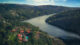 Aerial view of Berovo lake in North Macedonia.